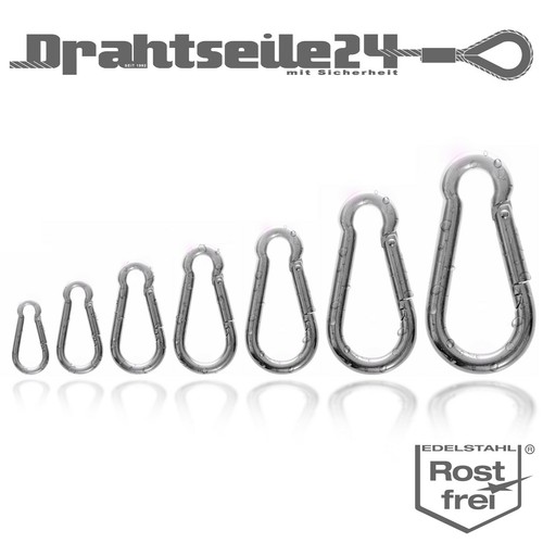 Karabinerhaken edelstahl 4x40 - karabinerhaken,