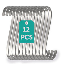 12 S-Haken Flach 8cm Edelstahl